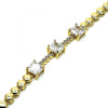 Pulsera Elegante 03.283.0129.07 Oro Laminado, con Zirconia Cubica Blanca, Pulido, Dorado