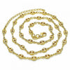Gargantilla Básica 04.09.0185.16 Oro Laminado, Diseño de Puff Mariner, Pulido, Dorado