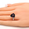 Anillo Multi Piedra 01.239.0005.5 Rodio Laminado, con Cristales de Swarovski Amethyst, Pulido, Rodinado