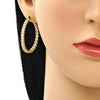 Arete Dormilona 02.156.0541 Oro Laminado, con Zirconia Cubica Blanca, Pulido, Dorado