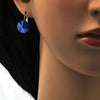 Arete Gancho Frances 02.239.0005.11 Rodio Laminado, con Cristales de Swarovski Blue Zircon, Pulido, Rodinado