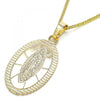 Collares con Dije 04.106.0050.1.20 Oro Laminado, Diseño de Guadalupe, Pulido, Dorado