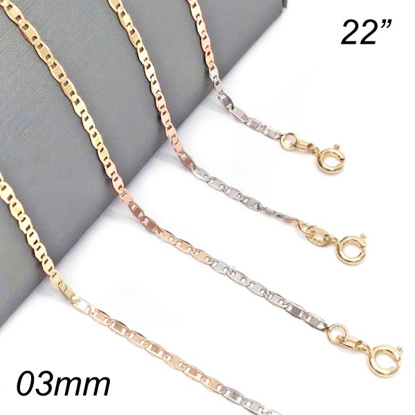 Gargantilla Básica 04.58.0016.22 Oro Laminado, Pulido, Tricolor