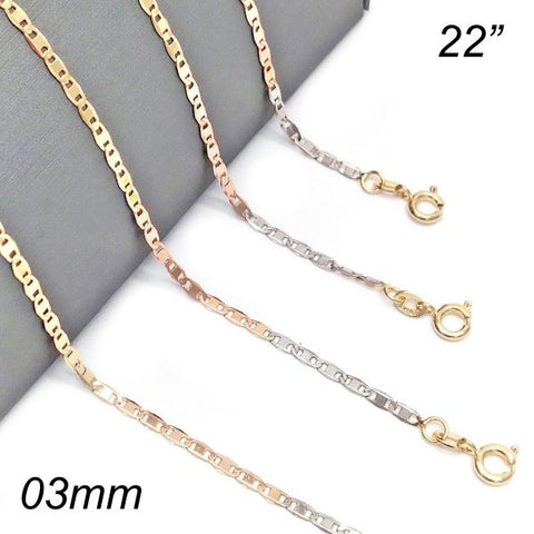 Gargantilla Básica 04.58.0016.22 Oro Laminado, Pulido, Tricolor