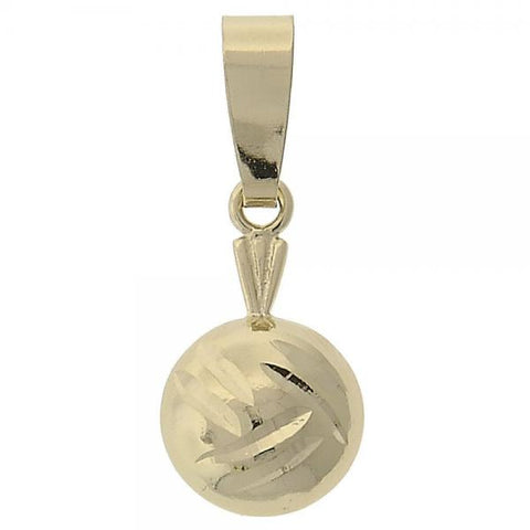 Dije Elegante 5.183.012 Oro Laminado, Diseño de Bola, Diamantado, Dorado