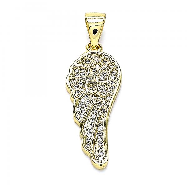 Dije Religioso 05.342.0031 Oro Laminado, con Micro Pave Blanca, Pulido, Dorado