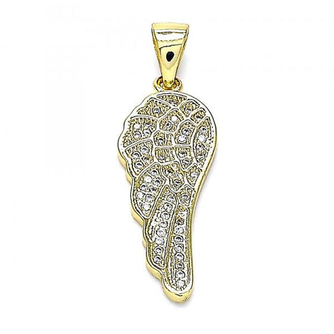 Dije Religioso 05.342.0031 Oro Laminado, con Micro Pave Blanca, Pulido, Dorado