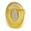 Anillo Multi Piedra 01.118.0029.07 Oro Laminado, con Micro Pave Blanca, Pulido, Dorado