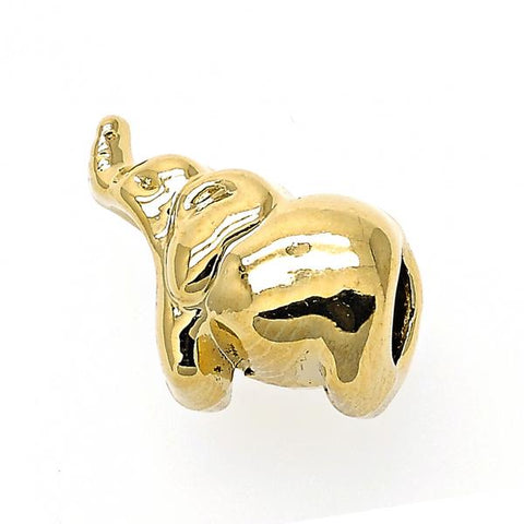 Dije Love Link 05.179.0006 Oro Laminado, Diseño de Elefante, Dorado