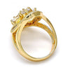 Anillo Multi Piedra 01.210.0057.08 Oro Laminado, con Zirconia Cubica Blanca, Pulido, Dorado