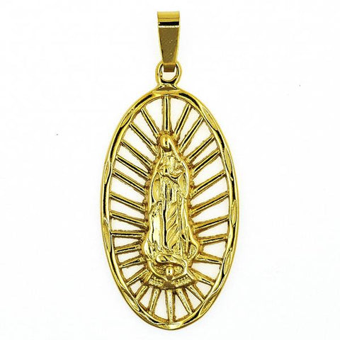 Dije Religioso 5.184.011 Oro Laminado, Diseño de Guadalupe, Pulido, Dorado