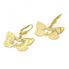 Arete Colgante 5.078.012 Oro Laminado, Diseño de Mariposa, Diamantado, Dorado