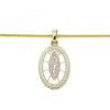 Collares con Dije 04.106.0050.1.20 Oro Laminado, Diseño de Guadalupe, Pulido, Dorado
