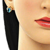 Arete Dormilona 02.213.0231.1 Oro Laminado, Diseño de Corazon y Gota, Diseño de Corazon, con Zirconia Cubica Topacio Azul, Pulido, Dorado