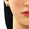 Arete Dormilona 02.387.0097.1 Oro Laminado, con Zirconia Cubica Multicolor, Pulido, Dorado