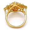 Anillo Multi Piedra 01.210.0027.08 Oro Laminado, con Zirconia Cubica Blanca, Pulido, Dorado
